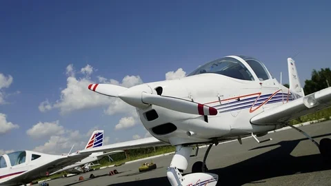 Timelapse of a plane in the summer, the sun is shining Stock Footage 127359697