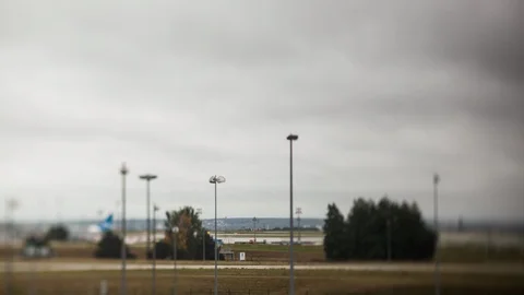 Timelapse of planes traffic at Charles de Gaulle Airport in Paris Stock Footage 88995584