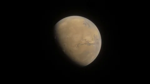 Timelapse of planet Mars on black background Stock Footage 117000713