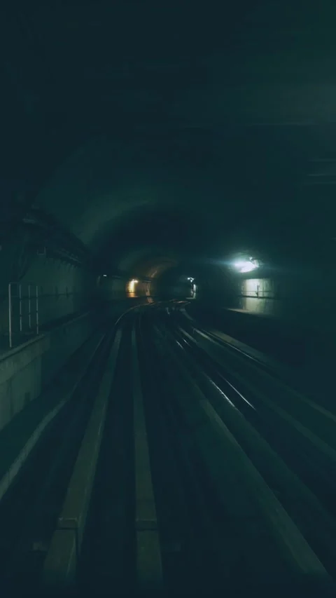 Timelapse Point Of View Fast Underground Train Riding In Tunnel Of Modern City. Stock Footage 303261975
