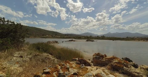 Timelapse Pond behind the beach Isuledda, San Teodoro. Sardinia. italy  Stock Footage 83051107