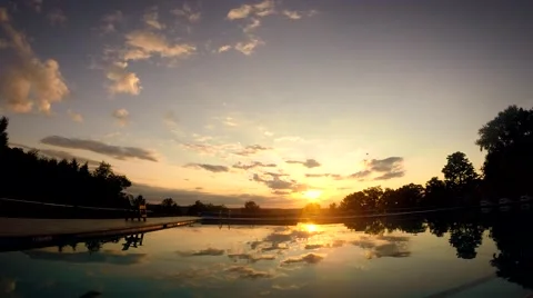Timelapse Pool Sunset Video stock 41832246