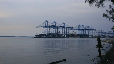 Timelapse in Port Klang Esplanade Stock Footage 204851661
