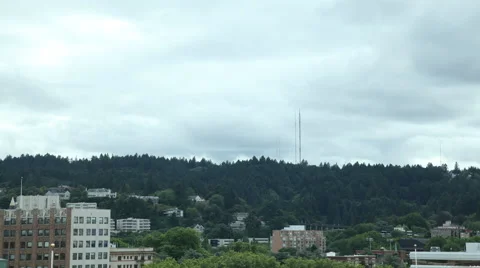 Timelapse of Portland on a cloudy day Vidéo 61170566