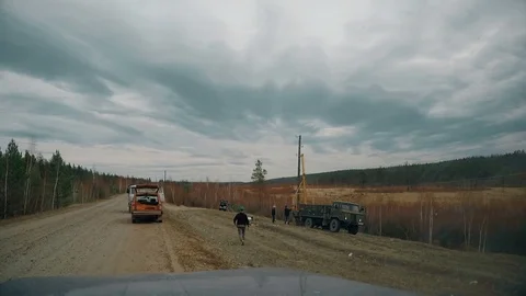 TimeLapse Post from electrical installation Stock Footage 76853024