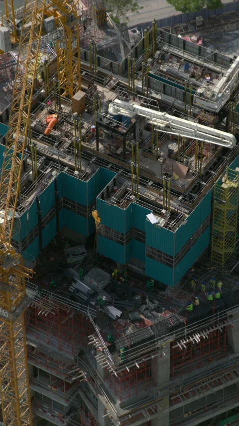 Timelapse of a Potain tower crane on a Dubai construction site Stock Footage 341775766