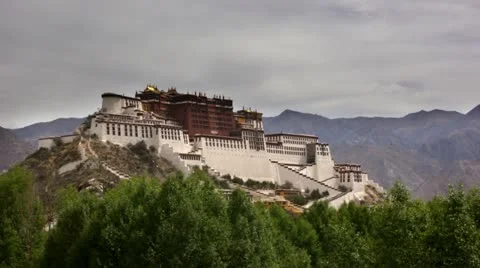 Timelapse Potala Palace Vídeo Stock 11612385