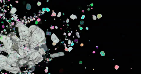 Timelapse of Potassium hydrogen tartrate crystallization under polarized light Stock Footage 116873703