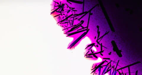 Timelapse of Potassium permanganate crystallization under polarized light Stock Footage 116871074