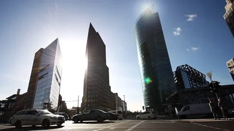 Timelapse at potsdamer place in summer Video stock 73514109