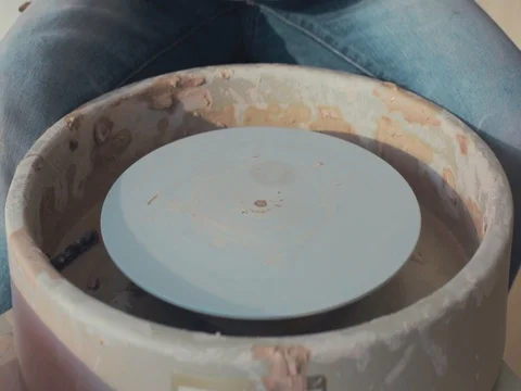 Timelapse Potter work On His Craft On A Spinning Pottery Wheel Stock-Footage 72280567