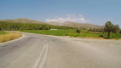 Timelapse POV Driving (Drivers View ) Country road, South Europe Stock Footage 70899392