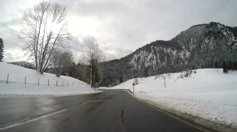 Timelapse P.O.V. Trip – winter landscape in germany Stock Footage 48648973