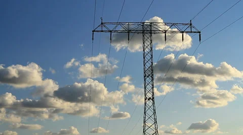 Timelapse Power Line Stock Footage 37587067