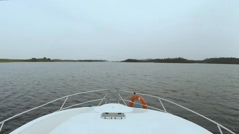 Timelapse powerboat moves forward Video stock 96278487