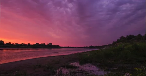 Timelapse Pripyat River at sunrise Stock Footage 64950328