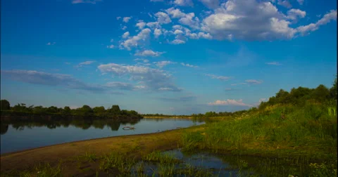 Timelapse Pripyat River at sunset Stock Footage 64951041