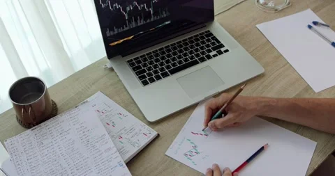 Timelapse of the process of drawing trading patterns at home Stock Footage 162180721