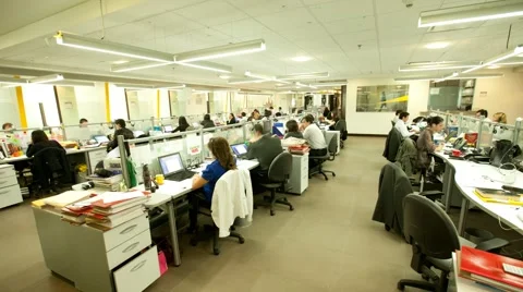 Timelapse of professional workers in an office Stock Footage 61131016