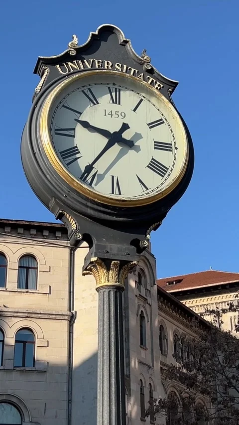 Timelapse of public clock at Palace of Parliament, Bucharest, Romania, partly Stock Footage 265055845