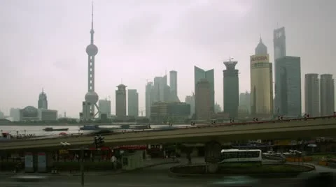 Timelapse Pudong skyline 動画素材 11570163