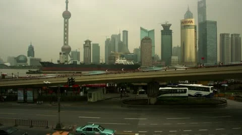 Timelapse Pudong skyline Stock-Footage 11592247