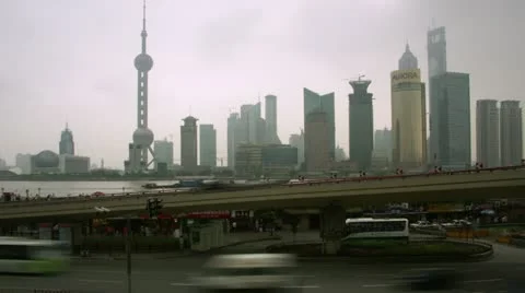 Timelapse Pudong skyline 스톡 동영상 11611177