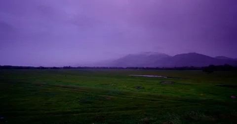 Timelapse, Purple haze over the mountains. Stock Footage 81876984