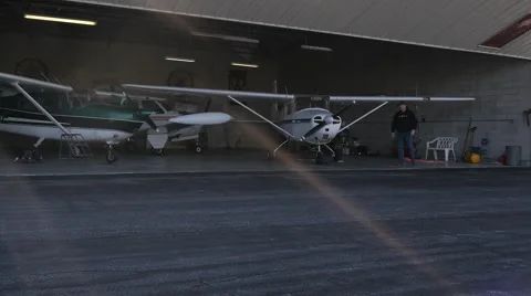 Timelapse putting airplane in hanger. Stock Footage 48981978