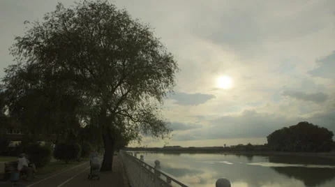 Timelapse, Quay of the river Kuban 스톡 동영상 38582796