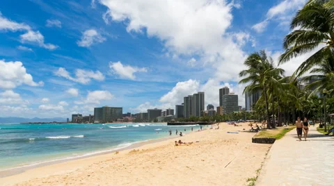 Timelapse of Queens Beach Waikiki Video stock 40276754