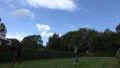 Timelapse racing horses with jockeys leaded to race track HD Footage