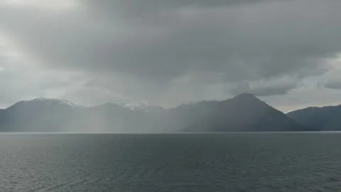 Timelapse of rain and mist in Alaska's Inner Passage Stock Footage 197636540