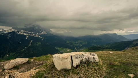 Timelapse of rain clouds moving towards the camera Stock Footage 126657929