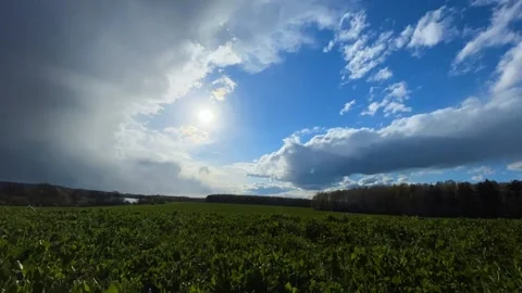 Timelapse of rain clouds over the forest Stock Footage 153041891