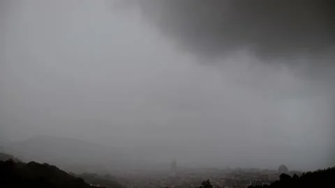 Timelapse rain fall in city Stock Footage 205266830