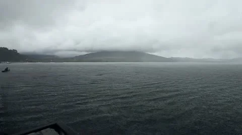 Timelapse of rain on lake Stock Footage 10955893