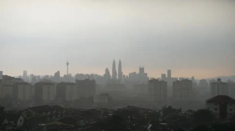 Timelapse Of Rain With Lightning At Kuala Lumpur Stock Footage 38620997