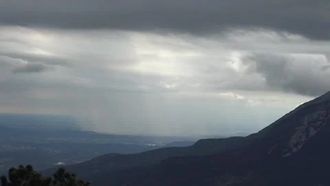 Timelapse of rain on a plain Stock Footage 159074687