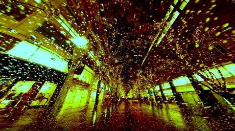 Timelapse in rain surrounded by gold illumination in Ginza. Stock Footage 61640603