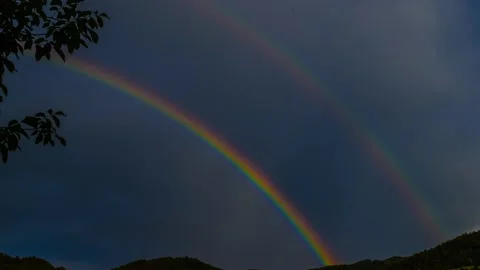 Timelapse of rainbow slowly disapperating Stock Footage 132253193