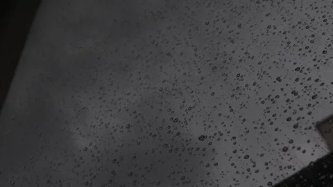 Timelapse of Raindrops on the Window with Dark Clouds in the Background Stock Footage 321901633