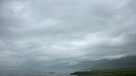 Timelapse rainy coast Stock Footage