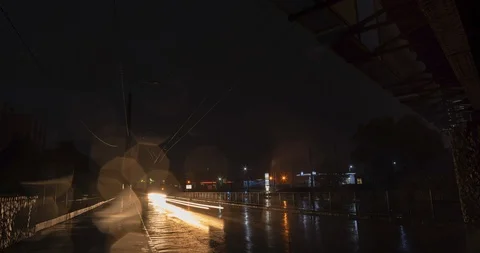 Timelapse of rainy street. Stock Footage 109099265