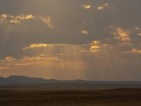 Timelapse - Rays of sun over Montana prairie Stock Footage 81187243