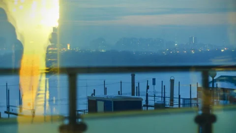 Timelapse of reality through reflection in the glass Stock-Footage 129621310