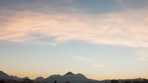 Timelapse red clouds clear sky Stock Footage 84432346