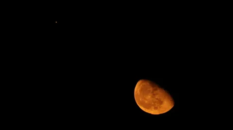 Timelapse on red moon with clouds, Marsa Matruh, Egypt Stock Footage 38806909