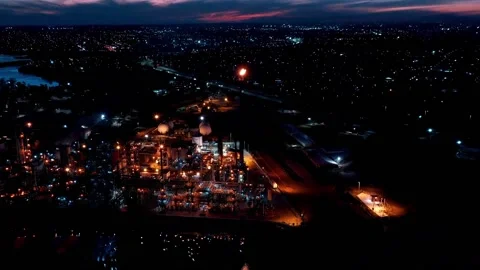 Timelapse Refinery Sunset 库存影片 153779394