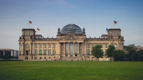 Timelapse of Reichstag in Berlin Stock Footage 65989313